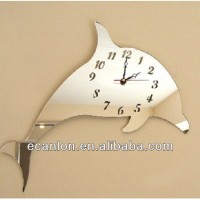 dolphins -shaped acrylic wall clock