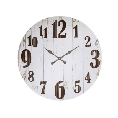 Metal Clock Vintage Wood  Decorative Wall Clock