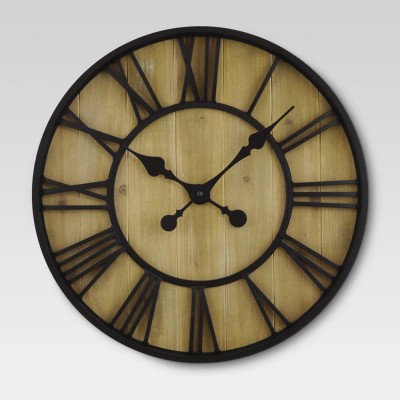 Black Bronze Pine Vintage Wood  Decorative Wall Clock