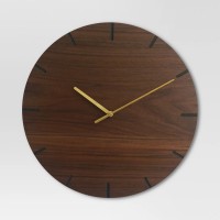 Wood Brass Decorative Wall Clock