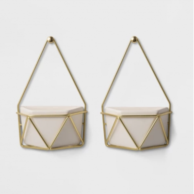 2 PC Set Geometric Hanging Wall Planter